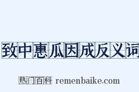 致中惠瓜因成反义词是什么意思的图片